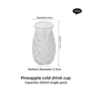 YOGEHOME | Crystal Glass Drinking Cup with Diamond Pattern and Pineapple Design