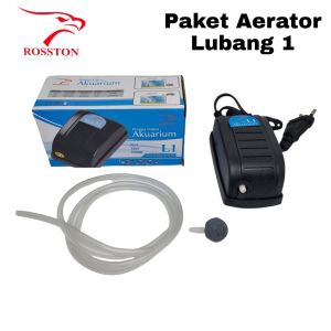 Satu paket mesin L1 aerator 1lubang air stone gelembung udara pd aquarium akuarium.