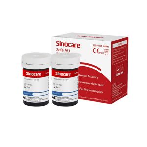Sinocare Que Thử Đường Huyết Safe AQ Smart Hộp 50 Que Thử Tặng kèm 50 Kim