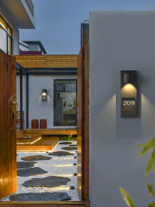 Outdoor Waterproof Solar Powered Doorplate Light House Courtyard Hotel Luminous Doorplate Store Doorplate Charging Sensor Wall Lamp