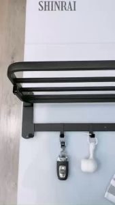 ( Dán Tường - Khoan Tường ) Giá Treo Khăn Tắm Giàn Khăn Vắt Treo Quần Áo INOX SUS304 Đen Titanium Siêu Dày SHINRAI