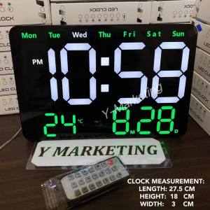 6652 Square Digital Alarm Clock with Timer And Countdown Remote Control (Can Also Wall Hang And Stand)