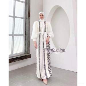 ellsa fashion~baju tenun ethnik dress padma offwhite dan kemejabaju kondanganbaju couple pasangan terbarucouple keluarga