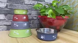 Pet Feeding Bowl Stainless Steel Dog Cat Dish Non Slip Heavy Duty Rust Resistant Easy Wash Home Use