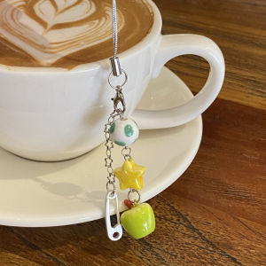 INS Creative Summer Green Love Green Apple ~ Fruit Mobile Phone Charm Package Pendant Cute XINGX Clip CCD Ornaments