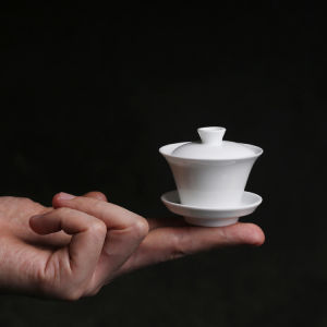 Mini Small Tureen Small White Porcelain Ceramics Small Tea Making Tea Trying Kung Fu for Children and Kids Single Tea Set Travel