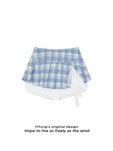 Váy Ngắn Kẻ Caro Ren Xếp Ly Cạp Cao Cho Nữ Mùa Hè Thiết Kế Công Sở Phong Cách Đại Học Gợi Cảm Váy Xếp Ly