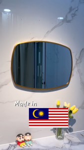 (GLOREX) High Quality Aluminium Curve Rect Mirror Bathroom Mirror Deco Mirror Round Mirror Irregular Mirror Cermin Bulat