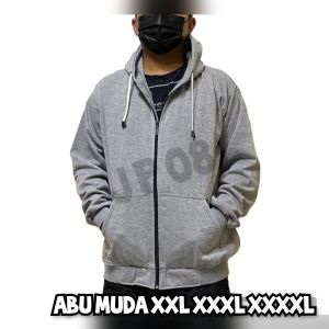 Jaket Polos Jumbo Pria Zipper Hoodie Bigsize Sleting Sweater Maroon M L XL XXL XXXL XXXXL XXXXXL