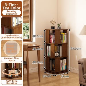 ZHUTING | Rotating Space-saving Corner Bookshelf