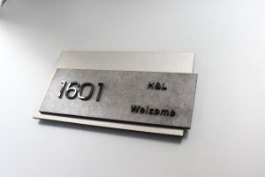 Glowing Induction Door Plate Luxury Villa 3D Modern Minimalist Home Number Stone Texture Address Customizable Corporate Style Acrylic