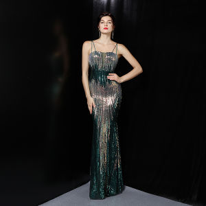 Elegant Trumpet/Mermaid Off-the-Shoulder Sweep Train Evening Dress with Sequins