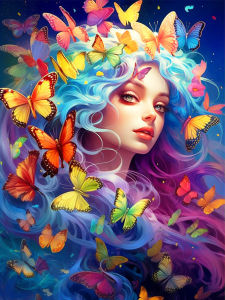 HUACAN Portrait Diamond Painting New 2024 Girl Embroidery Set Butterfly Craft Kit Decorative Paintings