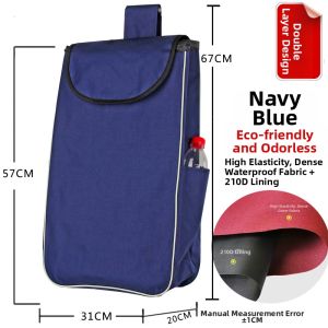 Thickened Oxford Cloth Shopping Bag Large Double Layer Buy Vegetable Car Small Trolley Special Use Bag Portable Shopping Cart