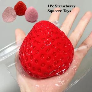 1PC Big Strawberry Taba Squishy Fidget Toy Slow Rebound Stress Relief Toy for Kids Adults Party Squish Toy Birthday Squeeze Gift