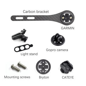 NEW Carbon Fiber Bicycle Road Bike Cycling MTB Computer Stopwatch Speedometer Mount Holder For Garmin Cateye Bryton Gopro