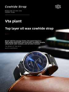 Deetle | Quick Release Leather Watch Band for Mens Vintage Watch