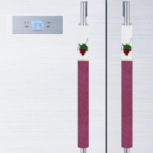 2Pcs Household Colored Handmade Flower Double-Door Refrigerator Handle Covers Detachable Refrigerator Protective Covers Creative Soft Handle Covers