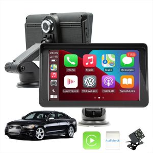 Máy Nghe Nhạc Đa Phương Tiện Ô Tô Màn Hình Cảm Ứng Di Động 7 Inch Tích Hợp Camera Hành Trình DVR Hỗ Trợ Không Dây CarPlay Và Android Auto Thiết Bị Ghi Hình Lái Xe Đa Năng