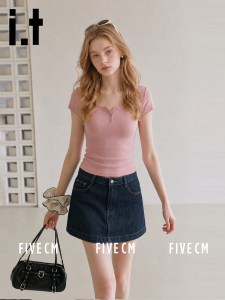 Hang Neck Two-Piece Look Tee Slim Fit Women