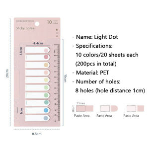 200pcs Colorful Sticky Note Memo Pad Lable Sticker Bookmarks Notepad School Office Stationery