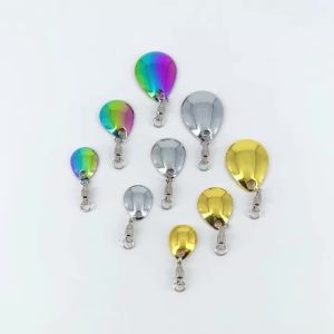10PCS Rainbow/Silver/Golden Fishing Metal Spoon Reflective Noisy Spoons with Bearing Swivel for Spinner Bait VIB Lure 4 Sizes
