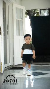 Kaos Anak Three Block Tiga Kotak Warna Susun Tiga Baju Perempuan Laki Katun 30s