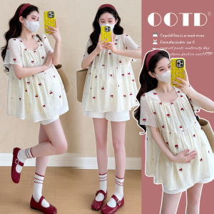 Embroidered Sweet Cherry Summer Set Top & Supportive Shorts