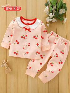 Baby Spring & Fall Suit Pure Cotton Baby Girl Autumn Thin Outing Base Spring Clothing Girl Separates Two-Piece Suit
