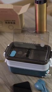 Hộp đựng cơm inox 304 giữ nhiệt văn phòng tặng kèm thìa đũa tiện dụng mang đi làm Trùm Sỉ Gia Thành