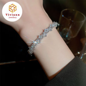 Viviann Original Design sterling silver Sparkling Gypsophila Adjustable Bracelet&Bangle For Women Fine Fashion Jewelry Wedding Party Gift Cuff Opening Bracelet For Women Jewelry Gift