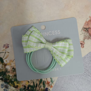 ยางรัดผมลายผีเสื้อสีเขียวผลไม้สไตล์เกาหลีสำหรับเด็กผู้หญิง ยางยืดสูง ยางรัดผมลายสก็อต ยางรัดผมแบบลำลอง แฟชั่น