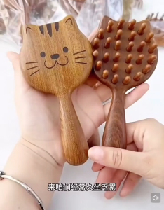 Sandalwood Hair Comb Anti Static Cat Hair Comb Cute Wooden Brown Sandalwood Massage Comb