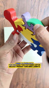 Puzzle Kura-kura 3D - Mainan Kayu Edukatif Puzzle Kayu - Kayu Seru