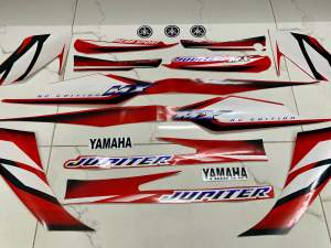 Bộ tem Jupiter MX màu đỏ đời đầu hàng nhập Thái Lan chất lượng cao dành trang trí riêng cho dòng xe này tem in lụa màu sắc rất đẹp và bền vững giá bán cực tốt bán lẻ như bán sỉ