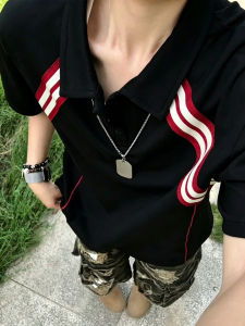 ZHUOCAN | Color Block Striped Short Sleeve Polo for Men Summer Cool & Stylish Cleanfit