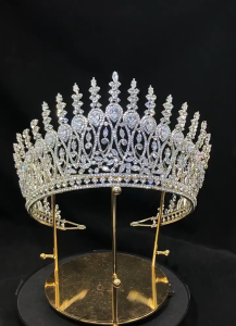 Miss Universe Beauty Pageant Crown Queen Sparkly Big Bridal Headpiece Wedding Tiara Prom Events Sagala