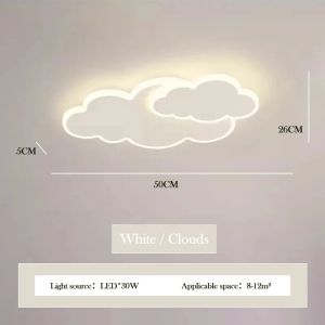 Modern LED Childrens Living Room Dining Room Bedroom White Cloud Ceiling Light Creative Study Lighting Home Decoration Lamp