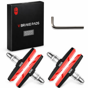 CNC | CNCLOL 70mm Two-Tone V Brake Pads 2 Pairs Universal Bicycle Brake Blocks for MTB Mountain Bike Cruiser with Hex Nuts Shims
