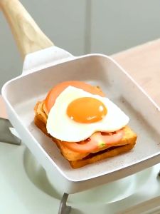 YOLO Japanese Omelette Pan Tamagoyaki Egg Pan Nonstick Frying Pan with Spatula Healthy Granite Cookware