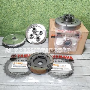 paketan kopling komplit motor yamaha vega force f1 injeksi PNP jupiter z1 ( mangkok ganda lonceng 20t + kampas kopling set 4 keping + kampas otomatis ganda assy + rumah kampas kopling kaki 4 empat plus lawan dan cage