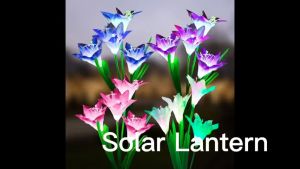MS/Lily Flower LED Solar Decor Changing Light RGB Color Garden Waterproof Decorative Lamp Solar Powered