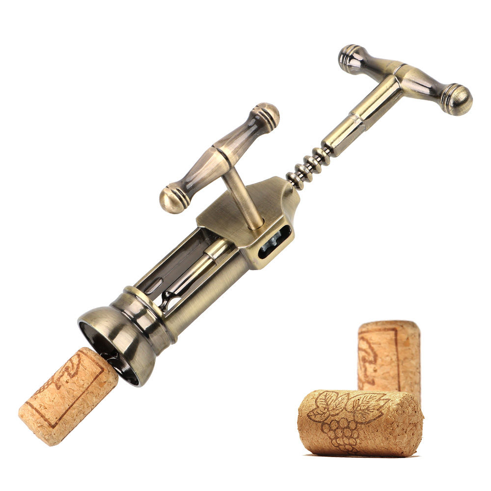 Vintage Rack & Pinion Corkscrew, Classic Wine Bottle Opener Premium Bar Tool & Kitchen Gadget
_voghion.com