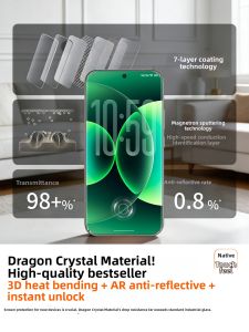 Ambrosi | Magnetic Sputtering AR 3D Heat Bend Scratch-Resistant Phone Screen Protector Anti-Drop Full Adhesive