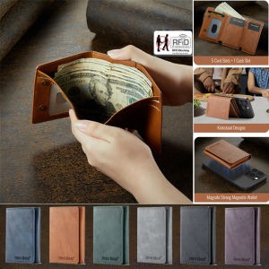 RFID Shielded Credit Card Wallet Magnetic Phone Case Faux Leather for Secure ID & Credit Card Storage MenS Gift Phone Wallet