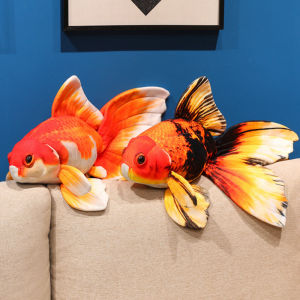 50cm Lifelike Goldfish Plush Stuffed Big Long Tail Lovely Sea Animal Chubby Soft Pillow Zoo Park Souvenir