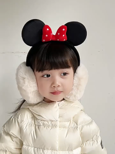 HOW.R.U | Ear Muff Bear Ear Bordir Mickey Lucu / Penutup Telinga Anti Dingin untuk Anak dan Dewasa