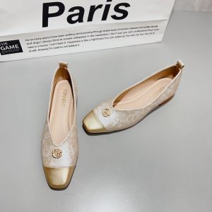 Soft Bottom Spliced Retro Chinese Style Flat Shoes Square Head Thick Heel Low Heel Slip-On Fashionable Daily Wear Womens Shoes