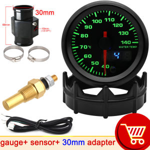 RYSJM | 52mm Car Water Temperature Gauge 40-140 Celsius 7 Colors Backlight Water Temp Joint Pipe Sensor Adapter Water Unit Sender