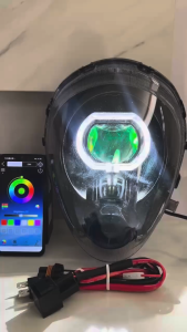 Lampu depan custome Scoopy scopy lama old karbu Biled ASLI Projector CR7 Devil RGB
